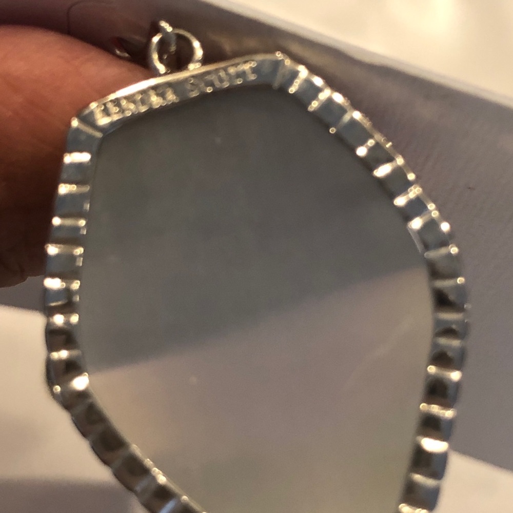 Like New RARE Kendra Scott Corley Earrings Silver &  Slate Iridescent GORGEOUS! - Picture 11 of 16